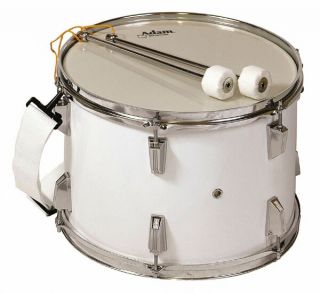Adam White Tenor Marching Band Drum with Beaters Straps