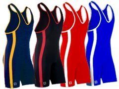 Brute Force Lycra Youth Wrestling Singlets Red White or Black Red Sz 
