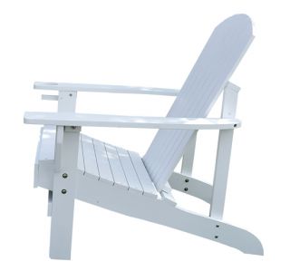 Adirondack Chair White Painted Garden Furniture Outdoor Relaxing 