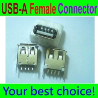 Pcs USB Type A 180 Degree Straight Angle 4 Pin Female Connector 
