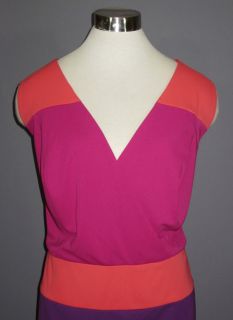 16W Adrianna Papell Hyacinth Colorblock Jersey Sheath Dress $140 