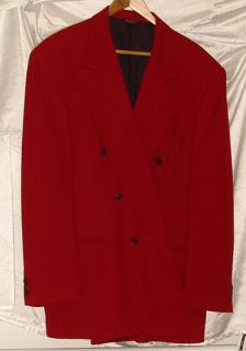 Adolfo Red Double Breasted Sport Coat/Blazer/Jacket Mens 44 R