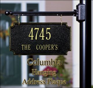 Whitehall 2 Sided Columbia Hanging Address Sign Plaque