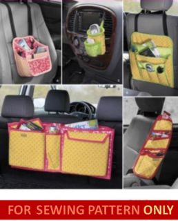 Sewing Pattern Make Car Seat Organizer 5 Styles Kid Adult Trip Travel 