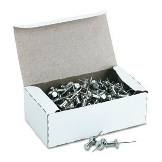 Advantus Aluminum Head Push Pins Steel Point 5 8 100 Count Silver New 