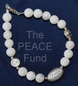 White Glass Bead Bracelet   Adrian Paul The PEACE Fund