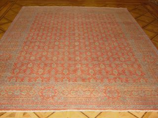   Red & Turquoise Hand Knotted Wool Agra Oriental Rug Shipping Included