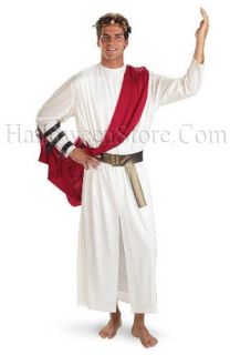 Roman God Adult Costume includes White robe with attached red drape 