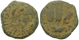 FORVM Judean Kingdom Herod Agrippa I 37 44 A D Jerusalem Bronze Prutah 