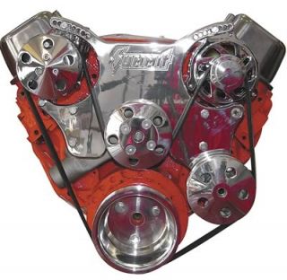 Summit Pulley Kit Serpentine Performance Ratio Aluminum Polished Chevy 