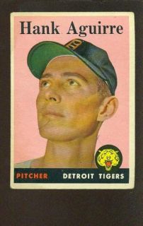 1958 Topps 337 Hank Aguirre Tigers Autographed VG EX