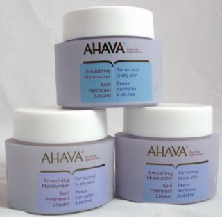 AHAVA Lot of 3 Smoothing Moisturizer Normal/Dry Skin Full Size, NEW 