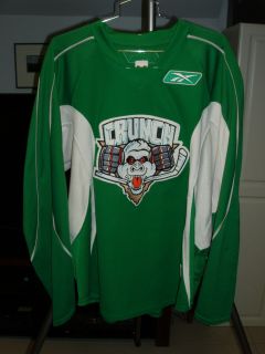 SYRACUSE CRUNCH AUTHENTIC AHL TEAM ISSUE JERSEY REEBOK FIGHT STRAP SZ 