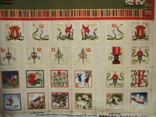   Christmas 2012 Fireplace Advent Pocket Calendar Andover Fabric Panel