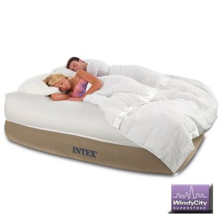 Intex Queen Raised Air Bed Memory Foam Mattress Airbed