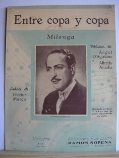 Entre Copa Y Copa Sheet Music Marcó D´agostino Attadia