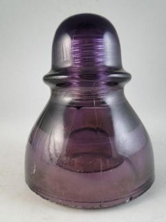 Antique Agee 30 Purple Amethyst Glass Telephone Insulator Vintage 