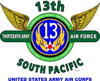 13TH ARMY AIR FORCE*UNITED STATES ARMY AIR CORPS*SOUTH PACIFIC* WINGS 