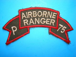 US P Co Airborne Ranger 75th Infantry RGT Scroll Patch
