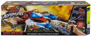 Air Hogs Adventures Fire Rescue Tethered Helicopter Playset Toy RC 20 