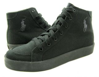New Polo Ralph Lauren Mens 816098354 Black Sneakers US 9