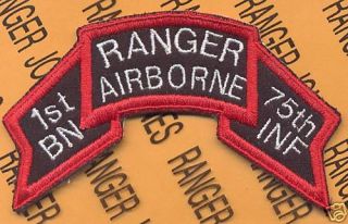 1st BN 75th Inf Airborne Ranger Error Scroll Patch 2 A