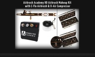 Airbrush Academy HD Professional Airbrush Makeup Kit System Compressor 