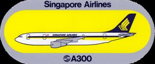 AIRBUS A300 SIA SINGAPORE AIRLINES STICKER ~VERY RARE~
