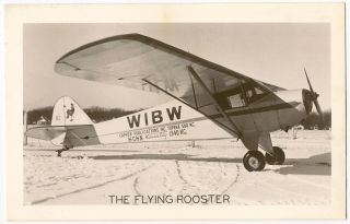   Real Photo Topeka Kansas Wibw Capper Flying Rooster Airplane