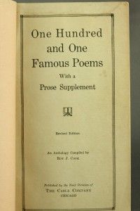   One Hundred and One Famous Poems Roy Cook Revised Edition 1929