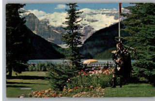 Postcard Lake Louise Bagpiper Rockies Alberta Canada
