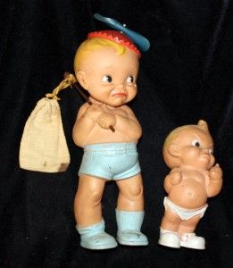 Vintage Rubber Squeek Toy Baby Boys one Marked Alan Jay 1956