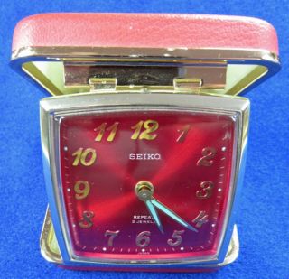 Vintage Seiko Travel Alarm Clock WindUp Collectors Item Antique
