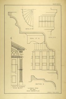 1925 Lithograph Mt. Airy Maryland Historic Architecture Door Frame 
