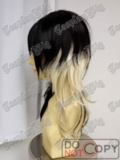 Gal Gyaru Punk Long Black Platinum Blonde Fashion Wig