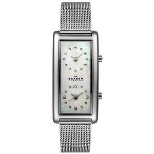 Skagen Womens 20SSSMP Steel Collection Dual Time Zone Stainless Steel 