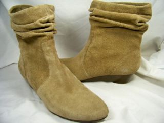 Womens New Anne Klein Alibi Taupe 8 5 Suede Booties