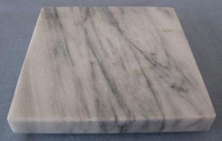 Grayish Greyish White Alabaster Stone Square Slab Trivet 6 in inch 