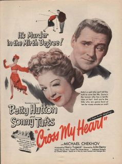 Cross My Heart Betty Hutton Sonny Tufts Movie 1946 Ad