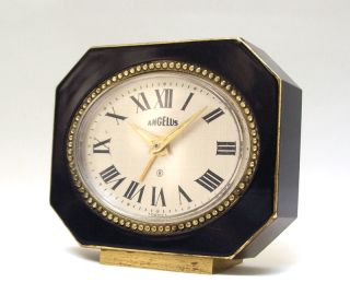   Small Angelus 8 Days Enameled Alarm Clock Swiss Made 1950S