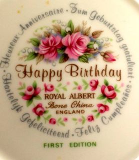 Royal Albert Happy Birthday Plate First Edition Rose Floral