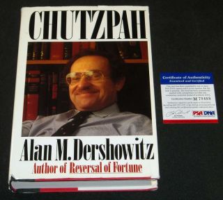 Alan Dershowitz Signed Book ^ Chutzpah ^ PSA/DNA