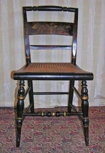   American Empire Signed Hitchcock Alford Cane Seated Chair C. 1832 1843