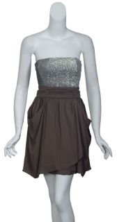 Alice Olivia Adorable Maggie Strapless Silk Sequin Cocktail Eve Dress 