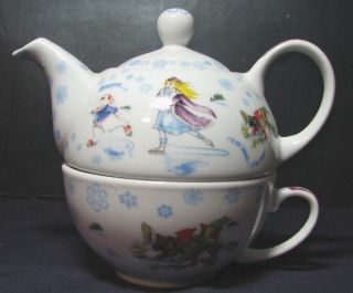 NEW Paul Cardew Alice in Winterland Wonderland Tea for One Teapot Cup 