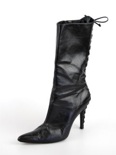 Alexandra Neel Black Boot Sz 36 Leather Lace Up at Socialite Auctions 