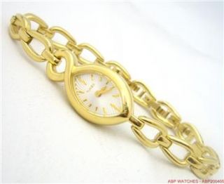 TIMEX STUNNING LADIES POLISHED GOLD PLATED WATCH & BRACELET SET