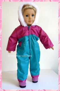 Doll Snow Ski Clothes  Hooded Ski Suit Fit American Girl Dolls 908 