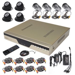  Home Video Recorder CCTV DVR Security System with 8 Color Cameras
