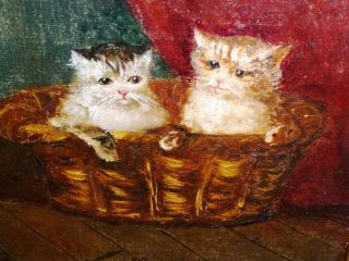 Alfred Arthur Brunel De Neuville 1852 1941 Kittens in basket
